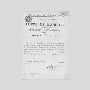 Traducción jurada de Certificado de Matrimonio francés-español